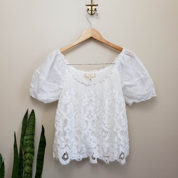 Anthropologie Tops - Anthro Moulinette Soeurs Lace Cropped Blouse S